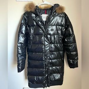 Moncler hooded long puffer jacket